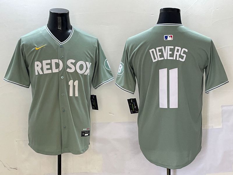Men Boston Red Sox #11 Devers Green Joint Name Game Nike 2025 MLB Jersey style 5